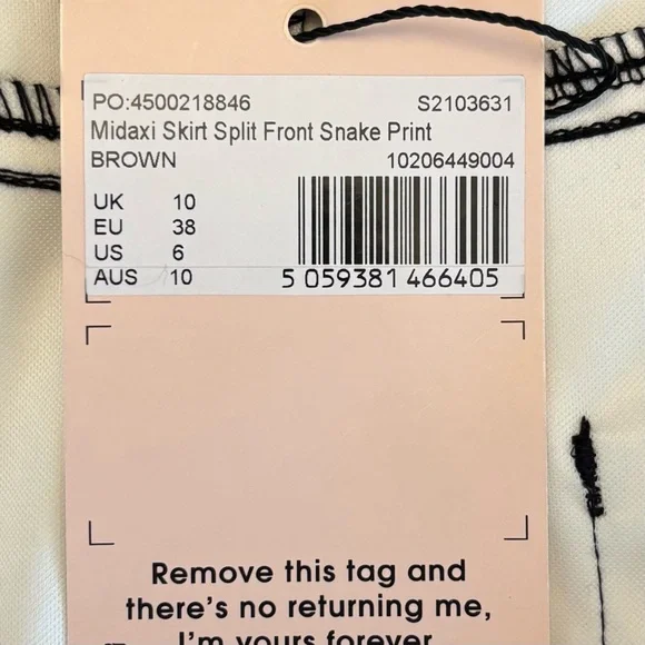 Missguided Midaxi Skirt Split Front Snake Print Skirt - Picture 7 of 11